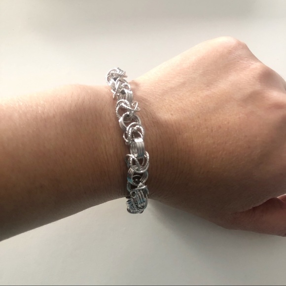 GB 925 Sterling Silver 8" CHARM BRACELET 9mm Link - Picture 7 of 9